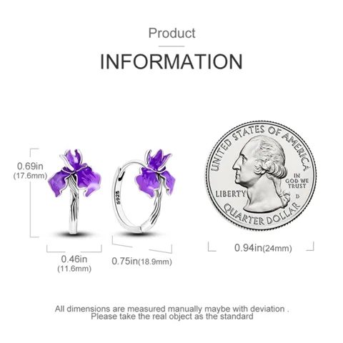 Arete de Plata 925 Modelo Violeta
