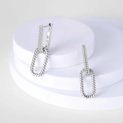 Arete de Plata 925 Modelo Chained