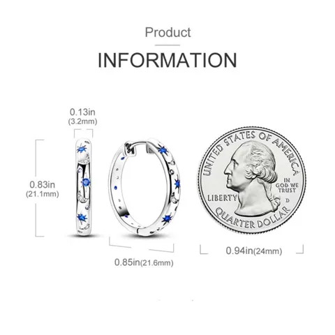 Pendientes Aretes de Plata 925 Modelo Pandora