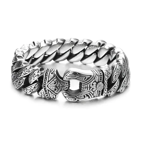 Pulsera Brazalete Labrado Estilo Nórdico Para Hombre