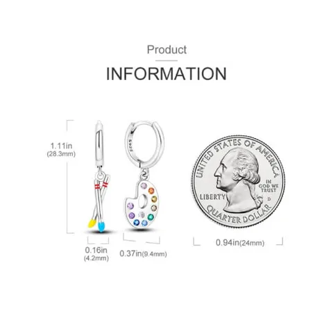 Pendientes Aretes de Plata 925 Modelo Artist