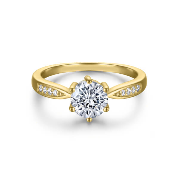 Anillo de Compromiso de Plata Bañado en Oro 18K Modelo 363