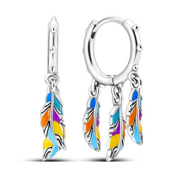 Aretes de Mujer de Plata 925 Modelo Feathers