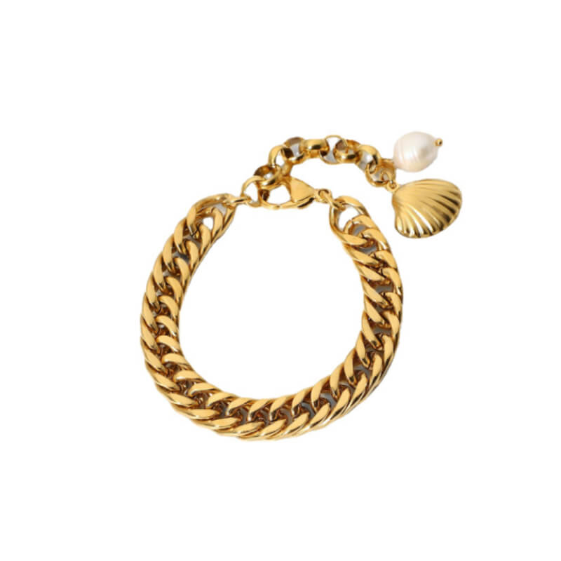 Pulsera Dorada Eslabones para Mujer Bañado en Oro