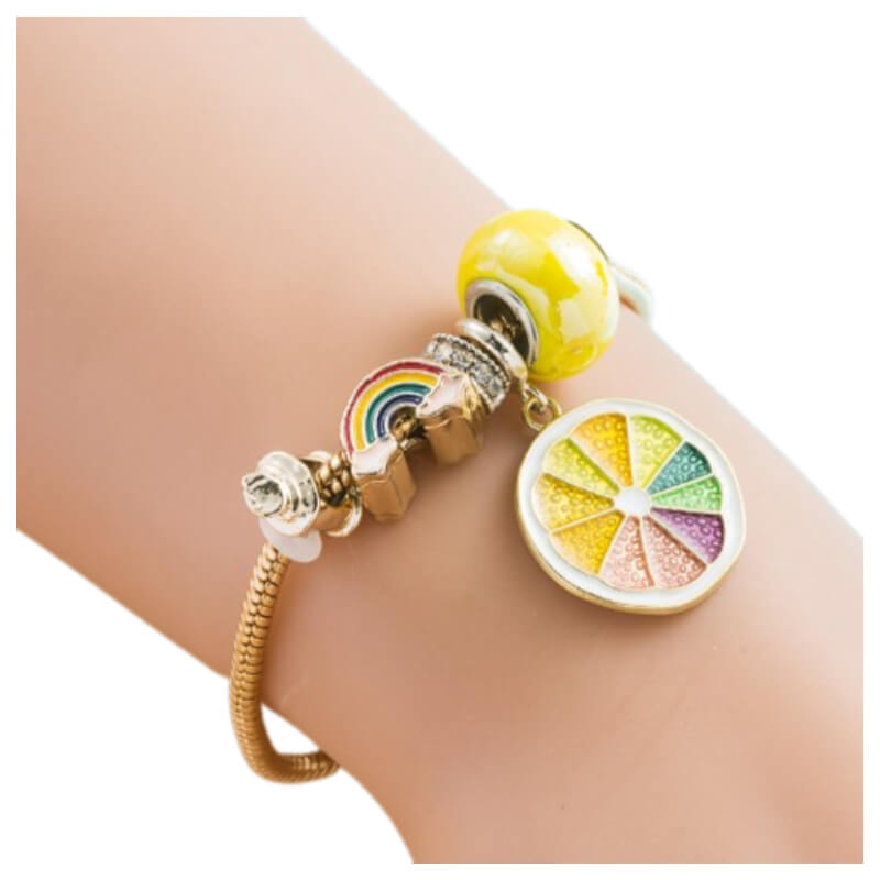 Pulsera Dorada con Charms para Mujer