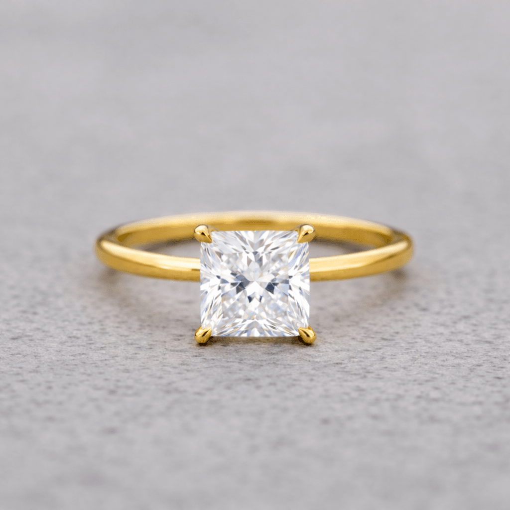 Anillo de Compromiso Afrodita 371 Plata Maciza Bañado en Oro 18k