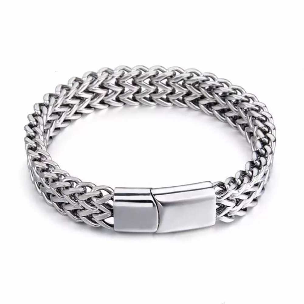 Brazalete Pulsera Titanio Doble Capa Hombre 1602