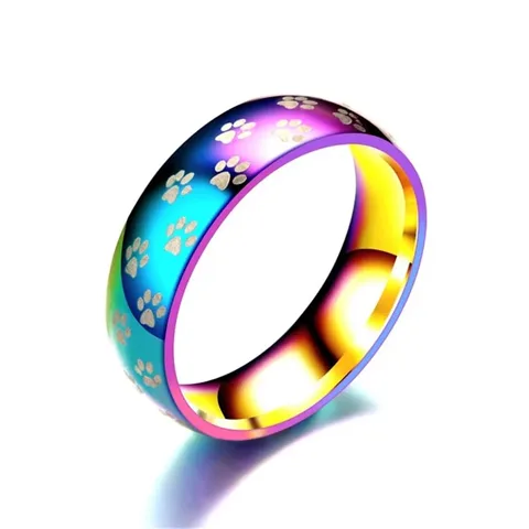 Anillo de Titanio Mujer Modelo Huellita
