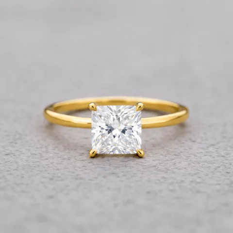 Anillo de Compromiso Afrodita 371 Plata Maciza Bañado en Oro 18k