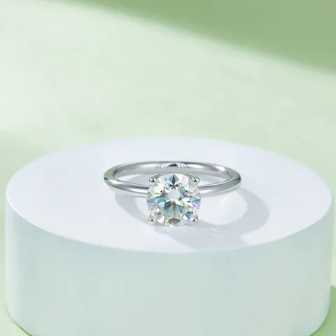 Anillo de Compromiso de Plata Bañado en Oro Blanco 18k Modelo 346