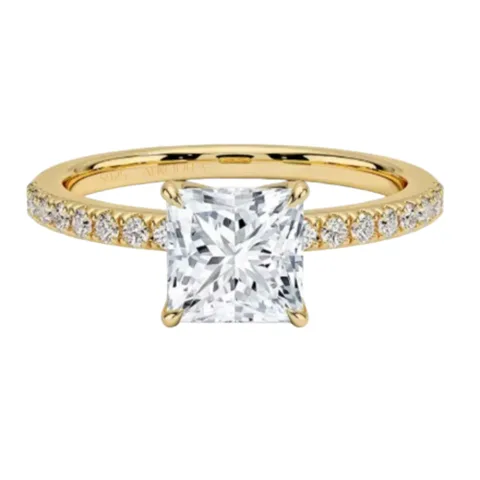 Anillo de Compromiso Afrodita 368 Plata Maciza Bañado en Oro 18k