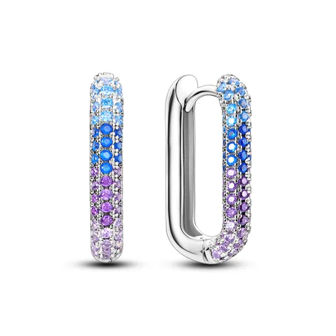Arete Rectangular de Plata 925 con Gemas de Circón Modelo Hathor