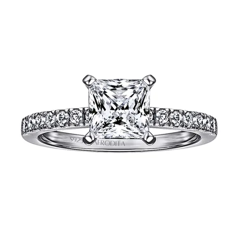 Anillo de Compromiso Afrodita 367 Plata Maciza Bañado en Oro 18k