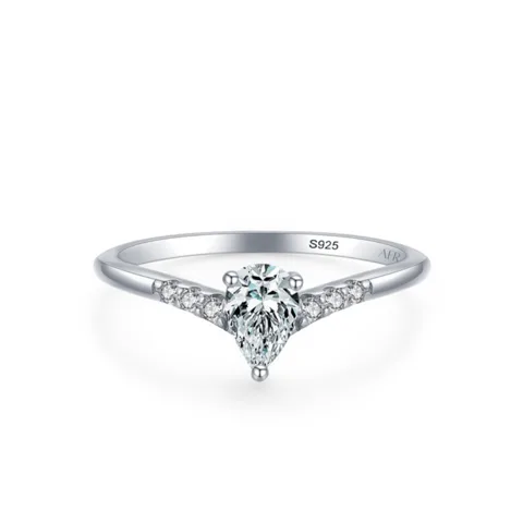 Anillo de Compromiso 378 Princesa Plata Maciza Bañado en Oro