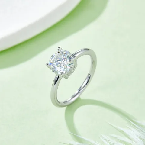 Anillo de Compromiso de Plata Bañado en Oro Blanco 18k Modelo 346